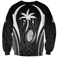 Custom Fiji Rugby Sweatshirt Fijian Warrior Black