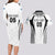 Custom Fiji Rugby Couples Matching Long Sleeve Bodycon Dress and Hawaiian Shirt Fijian Warrior White