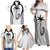 Custom Fiji Rugby Family Matching Off Shoulder Maxi Dress and Hawaiian Shirt Fijian Warrior White