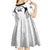 Custom Fiji Rugby Kid Short Sleeve Dress Fijian Warrior White