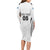 Custom Fiji Rugby Long Sleeve Bodycon Dress Fijian Warrior White