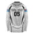 Custom Fiji Rugby Long Sleeve Shirt Fijian Warrior White