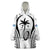 Custom Fiji Rugby Wearable Blanket Hoodie Fijian Warrior White