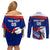 Custom Samoa Rugby Couples Matching Off Shoulder Short Dress and Long Sleeve Button Shirt Manuma Ptilinopus Perousii