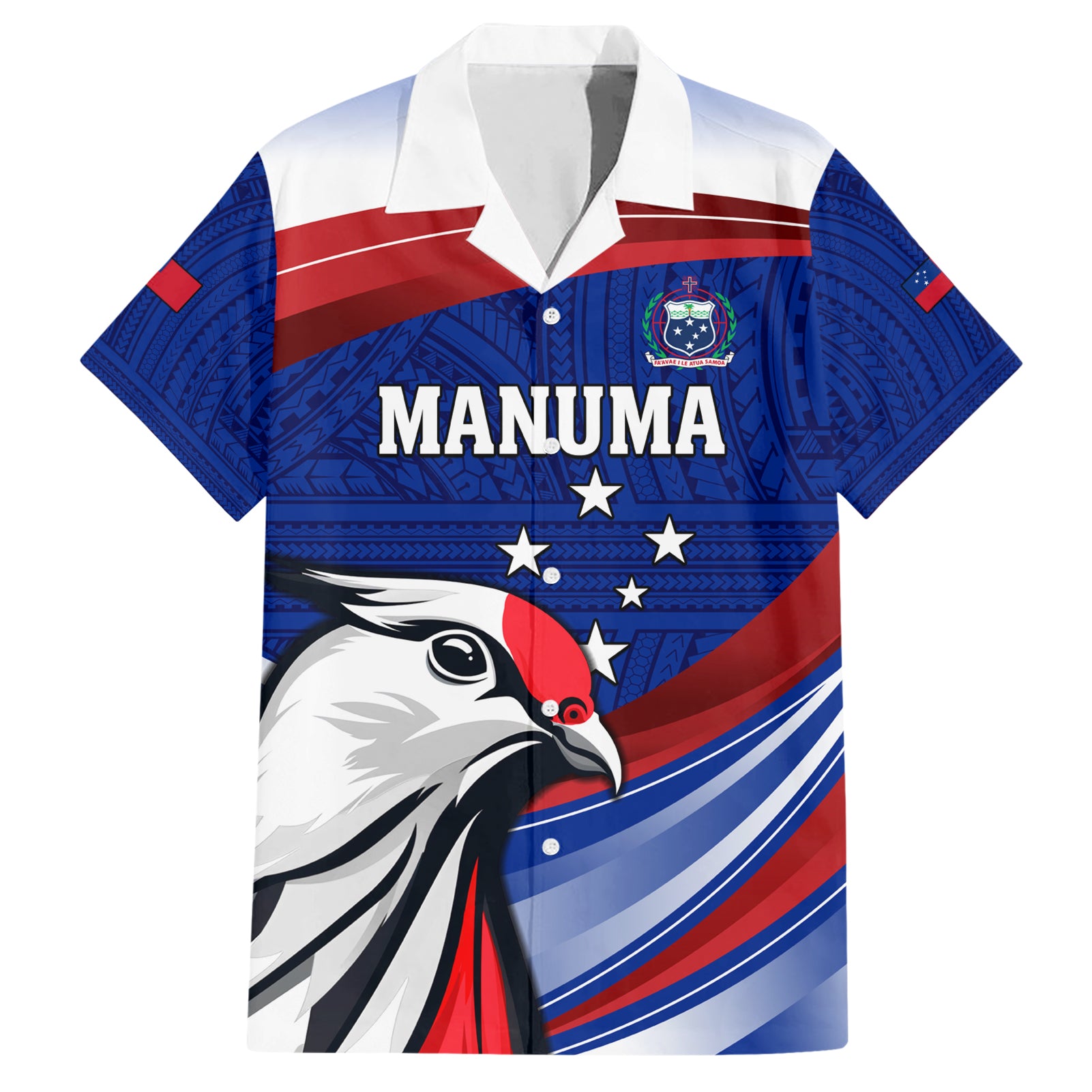 Custom Samoa Rugby Hawaiian Shirt Manuma Ptilinopus Perousii