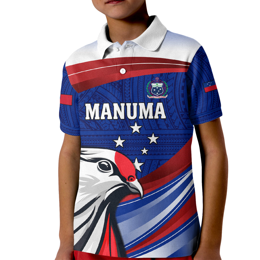 Custom Samoa Rugby Kid Polo Shirt Manuma Ptilinopus Perousii