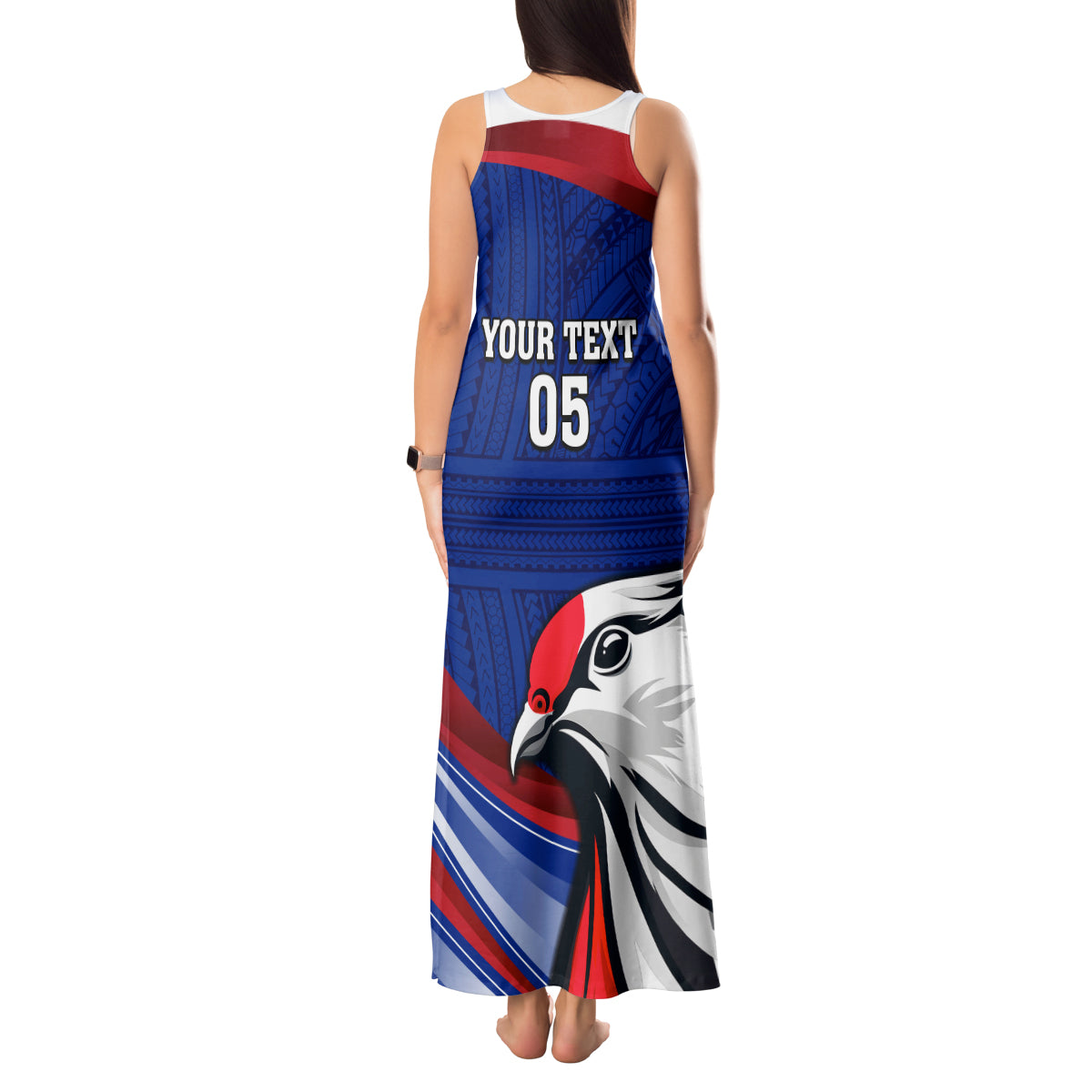 Custom Samoa Rugby Tank Maxi Dress Manuma Ptilinopus Perousii