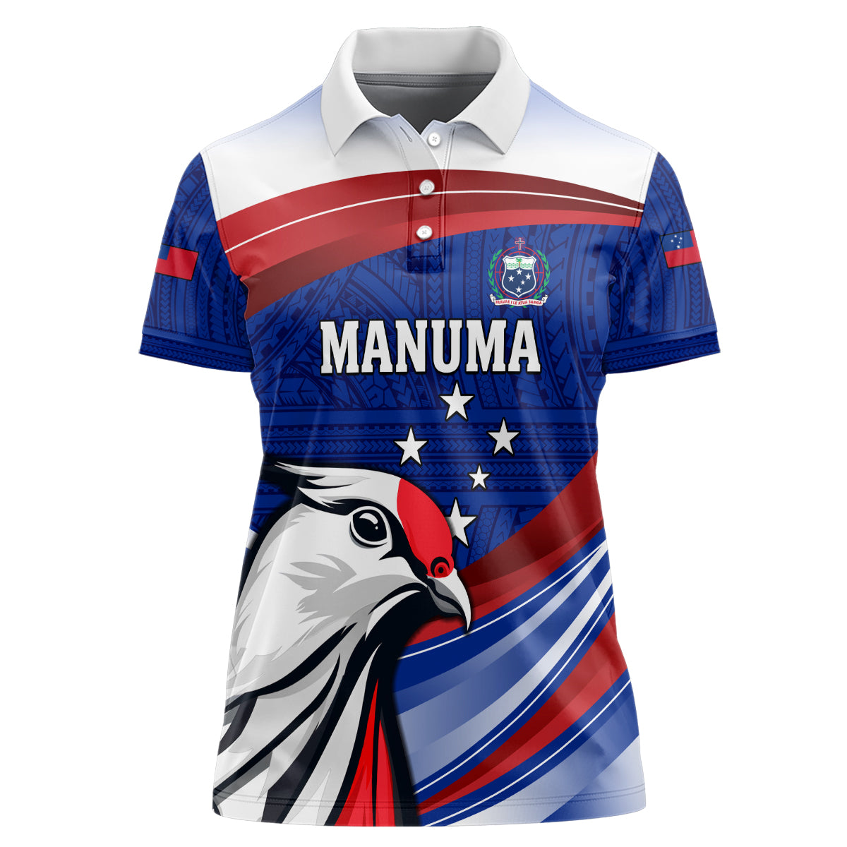 Custom Samoa Rugby Women Polo Shirt Manuma Ptilinopus Perousii