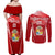 Custom Tonga Rugby Couples Matching Off Shoulder Maxi Dress and Long Sleeve Button Shirt Kupesi Ngatu Pattern