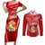 Custom Tonga Rugby Couples Matching Short Sleeve Bodycon Dress and Long Sleeve Button Shirt Kupesi Ngatu Pattern