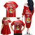 Custom Tonga Rugby Family Matching Off The Shoulder Long Sleeve Dress and Hawaiian Shirt Kupesi Ngatu Pattern