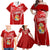 Custom Tonga Rugby Family Matching Off Shoulder Maxi Dress and Hawaiian Shirt Kupesi Ngatu Pattern