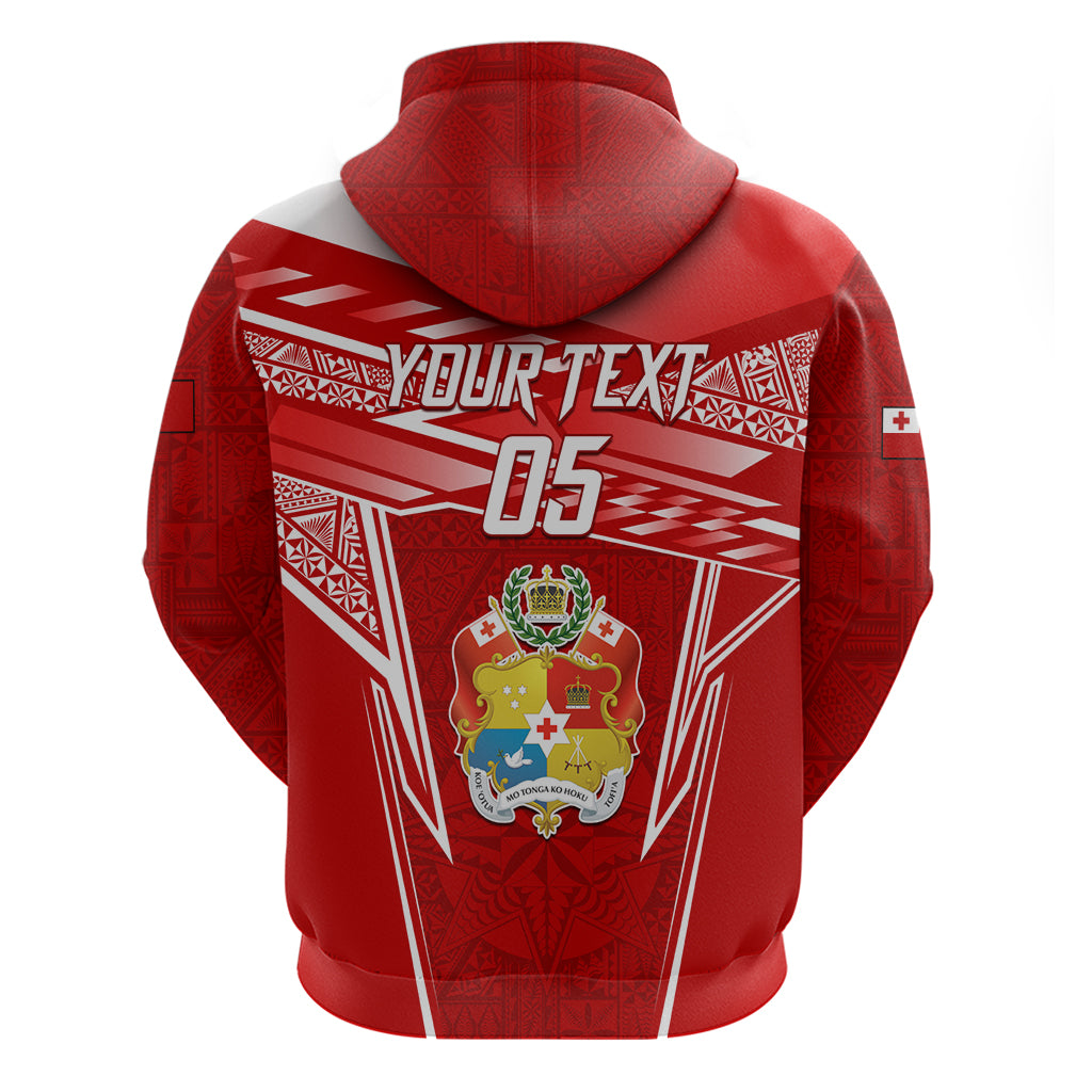 Custom Tonga Rugby Zip Hoodie Kupesi Ngatu Pattern