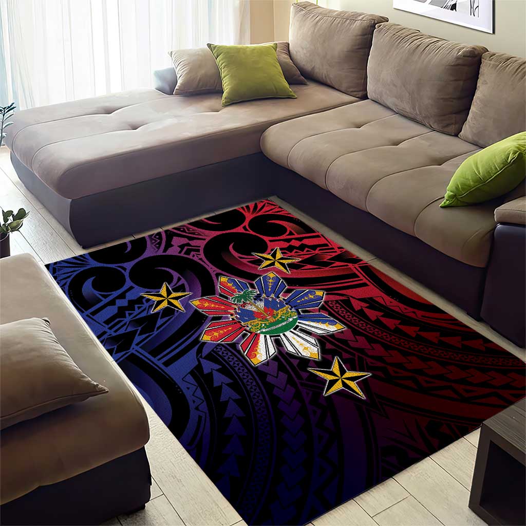 Haiti Philippines Area Rug Haitian Coat Of Arms With Filipino Sun LT05 - Polynesian Pride
