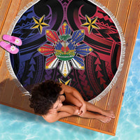 Haiti Philippines Beach Blanket Haitian Coat Of Arms With Filipino Sun LT05 - Polynesian Pride