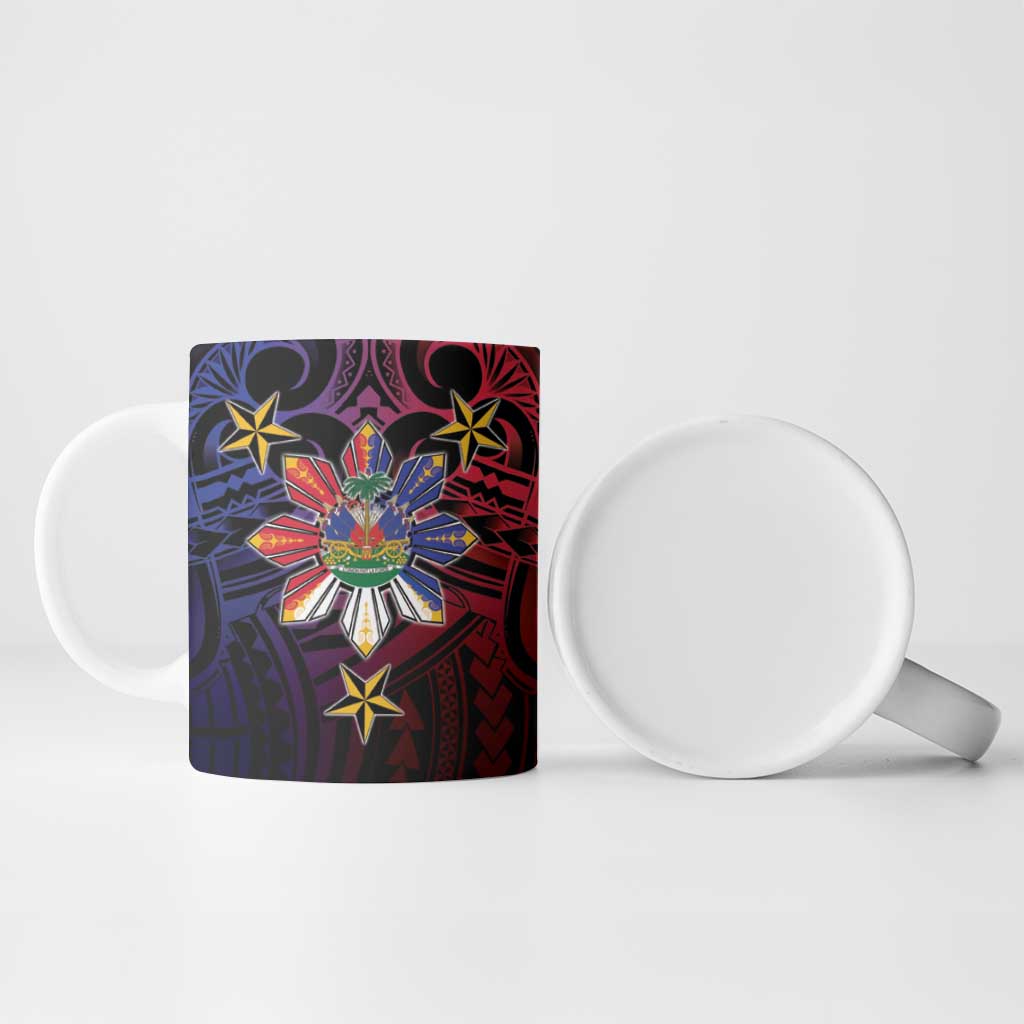 Haiti Philippines Ceramic Mug Haitian Coat Of Arms With Filipino Sun LT05 - Polynesian Pride