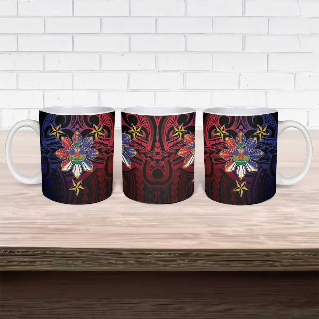 Haiti Philippines Ceramic Mug Haitian Coat Of Arms With Filipino Sun LT05 - Polynesian Pride