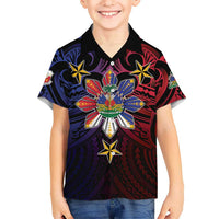 Haiti Philippines Family Matching Short Sleeve Bodycon Dress and Hawaiian Shirt Haitian Coat Of Arms With Filipino Sun
