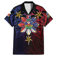 Haiti Philippines Family Matching Tank Maxi Dress and Hawaiian Shirt Haitian Coat Of Arms With Filipino Sun