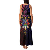 Haiti Philippines Family Matching Tank Maxi Dress and Hawaiian Shirt Haitian Coat Of Arms With Filipino Sun