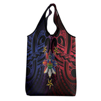 Haiti Philippines Grocery Bag Haitian Coat Of Arms With Filipino Sun LT05 - Polynesian Pride