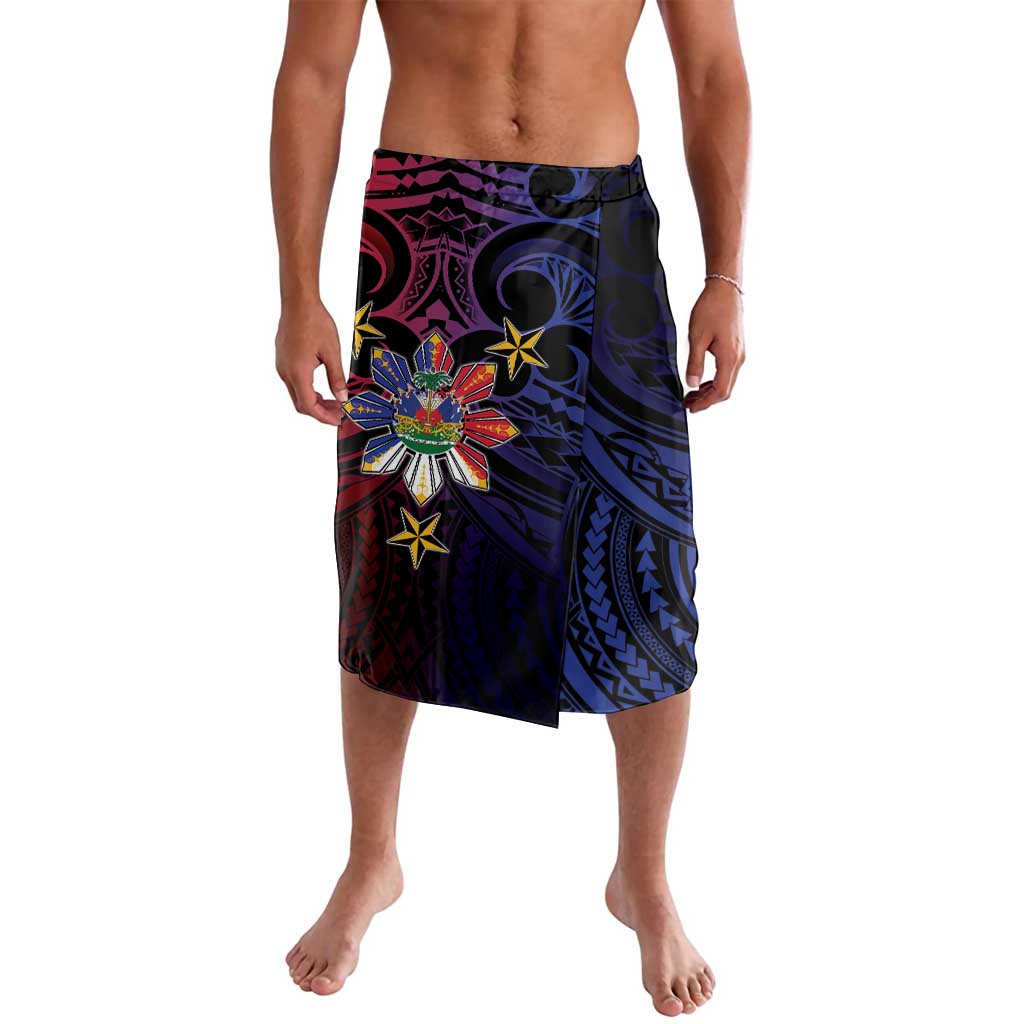 Haiti Philippines Lavalava Haitian Coat Of Arms With Filipino Sun LT05 Black - Polynesian Pride