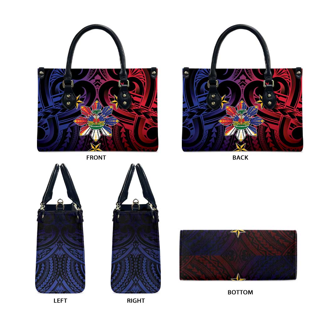 Haiti Philippines Leather Bag Haitian Coat Of Arms With Filipino Sun LT05 - Polynesian Pride