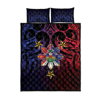 Haiti Philippines Quilt Bed Set Haitian Coat Of Arms With Filipino Sun LT05 - Polynesian Pride