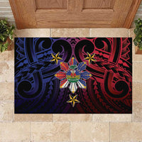 Haiti Philippines Rubber Doormat Haitian Coat Of Arms With Filipino Sun LT05 Black - Polynesian Pride