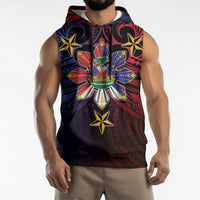 Haiti Philippines Sleeveless Hoodie Haitian Coat Of Arms With Filipino Sun