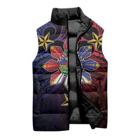 Haiti Philippines Sleeveless Puffer Jacket Haitian Coat Of Arms With Filipino Sun LT05 - Polynesian Pride