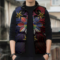 Haiti Philippines Sleeveless Puffer Jacket Haitian Coat Of Arms With Filipino Sun LT05 - Polynesian Pride