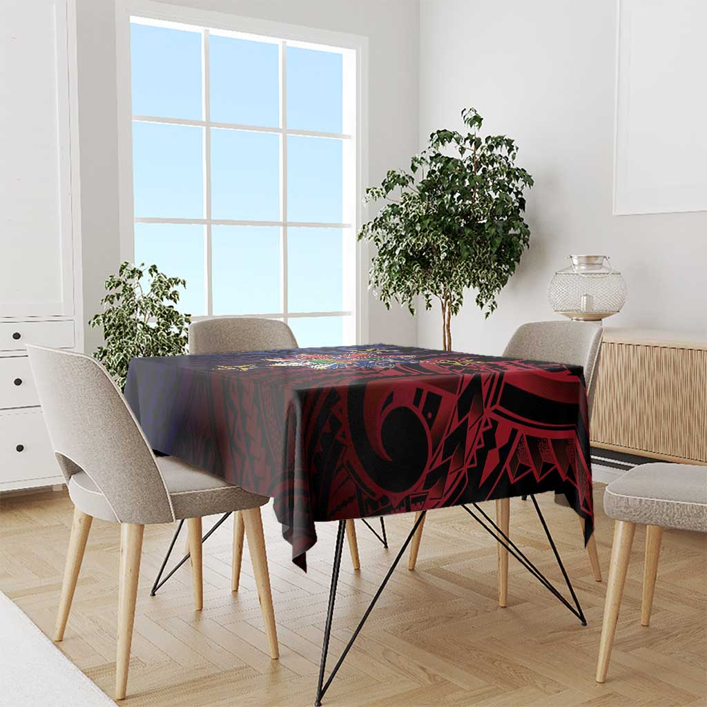 Haiti Philippines Tablecloth Haitian Coat Of Arms With Filipino Sun LT05 - Polynesian Pride