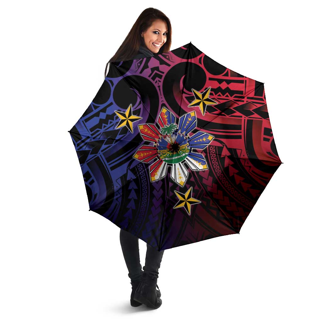 Haiti Philippines Umbrella Haitian Coat Of Arms With Filipino Sun LT05 - Polynesian Pride