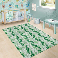 Hawaii Ti Leaf Maile Tuberose Lei Area Rug With Hanalei Leaf Green LT05 - Polynesian Pride