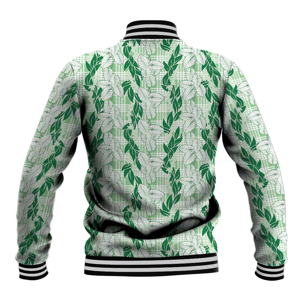 Hawaii Ti Leaf Maile Tuberose Lei Baseball Jacket With Hanalei Leaf Green LT05 - Polynesian Pride