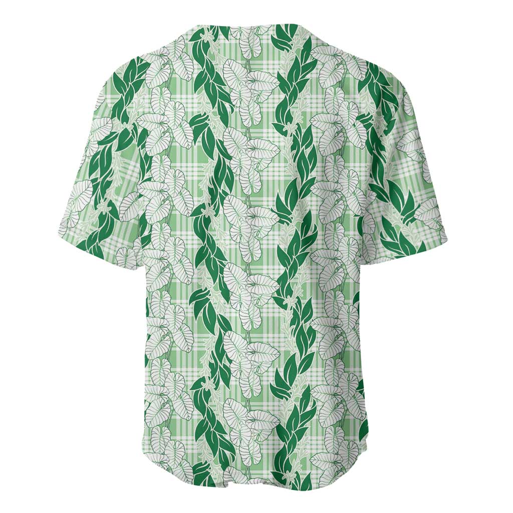Hawaii Ti Leaf Maile Tuberose Lei Baseball Jersey With Hanalei Leaf Green LT05 - Polynesian Pride