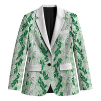 Hawaii Ti Leaf Maile Tuberose Lei Blazer With Hanalei Leaf Green LT05 Unisex Green - Polynesian Pride