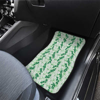 Hawaii Ti Leaf Maile Tuberose Lei Car Mats With Hanalei Leaf Green LT05 - Polynesian Pride