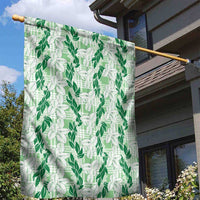 Hawaii Ti Leaf Maile Tuberose Lei Garden Flag With Hanalei Leaf Green LT05 - Polynesian Pride