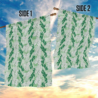 Hawaii Ti Leaf Maile Tuberose Lei Garden Flag With Hanalei Leaf Green LT05 - Polynesian Pride