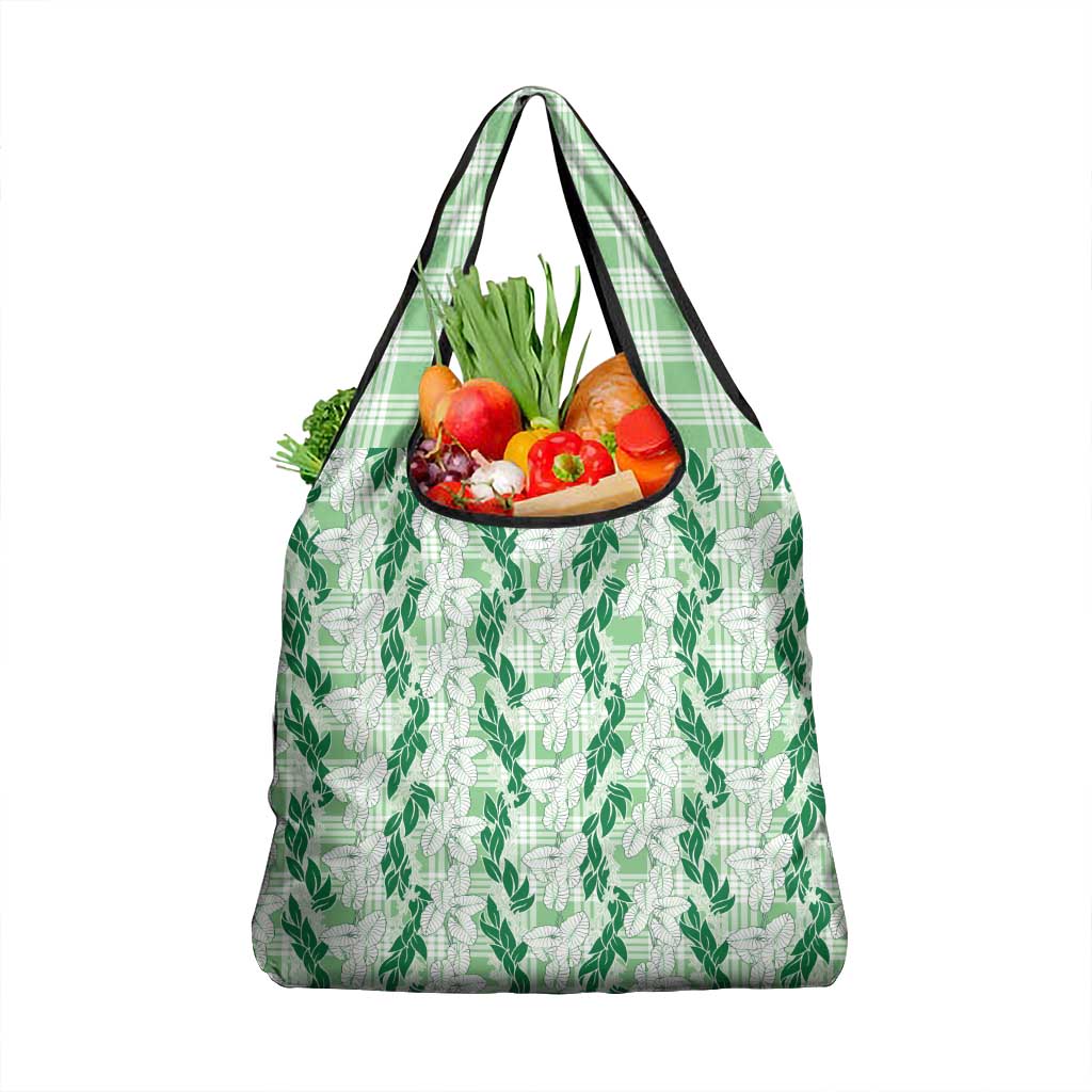 Hawaii Ti Leaf Maile Tuberose Lei Grocery Bag With Hanalei Leaf Green LT05 1-pack One Size Green - Polynesian Pride
