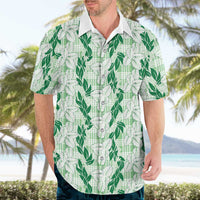 Hawaii Ti Leaf Maile Tuberose Lei Hawaiian Shirt With Hanalei Leaf Green LT05 - Polynesian Pride