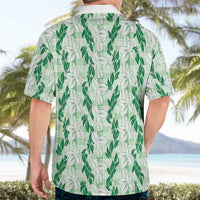 Hawaii Ti Leaf Maile Tuberose Lei Hawaiian Shirt With Hanalei Leaf Green LT05 - Polynesian Pride