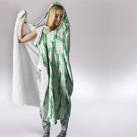 Hawaii Ti Leaf Maile Tuberose Lei Hooded Blanket With Hanalei Leaf Green LT05 - Polynesian Pride