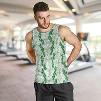 Hawaii Ti Leaf Maile Tuberose Lei Men Tank Top With Hanalei Leaf Green LT05 Green - Polynesian Pride