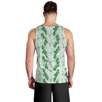 Hawaii Ti Leaf Maile Tuberose Lei Men Tank Top With Hanalei Leaf Green LT05 - Polynesian Pride