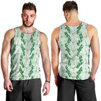 Hawaii Ti Leaf Maile Tuberose Lei Men Tank Top With Hanalei Leaf Green LT05 - Polynesian Pride