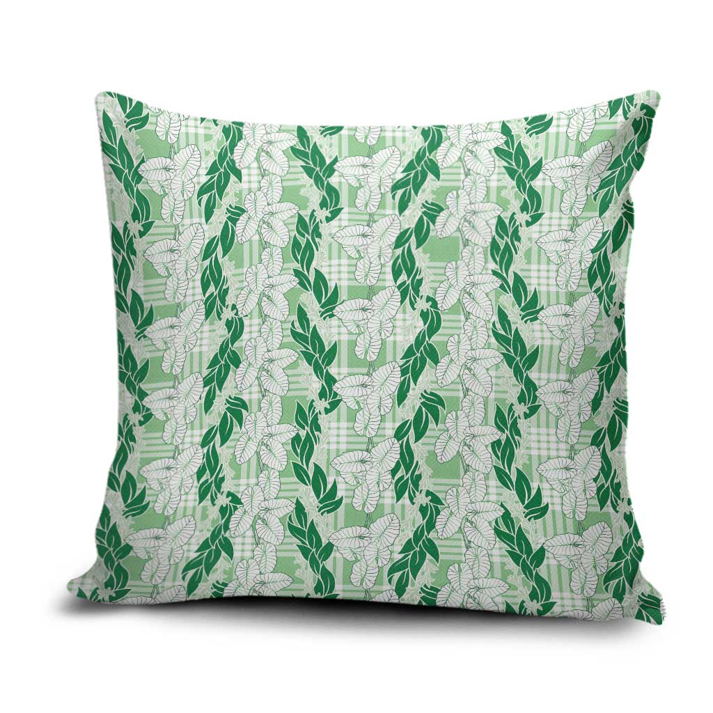 Hawaii Ti Leaf Maile Tuberose Lei Pillow Cover With Hanalei Leaf Green LT05 Green - Polynesian Pride