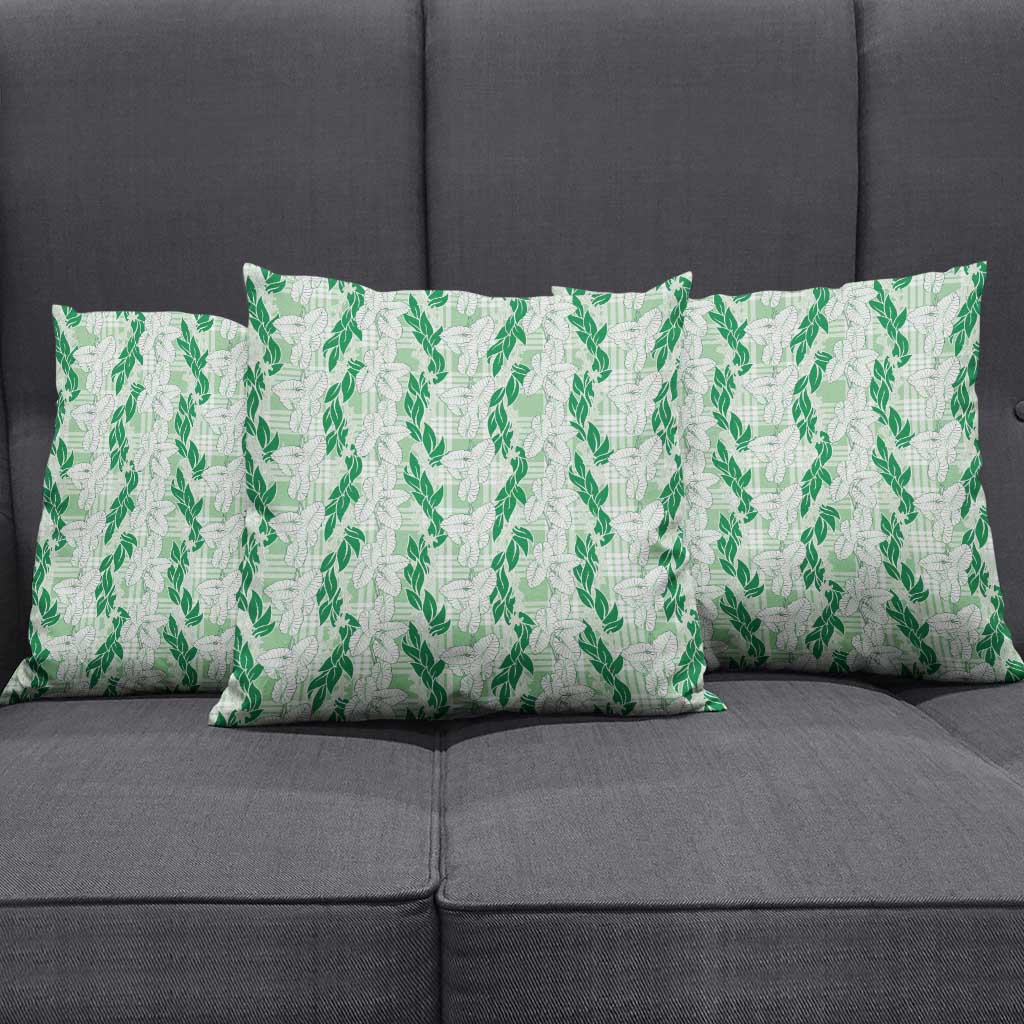 Hawaii Ti Leaf Maile Tuberose Lei Pillow Cover With Hanalei Leaf Green LT05 - Polynesian Pride